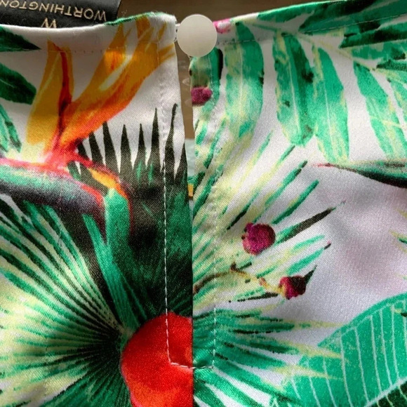 NWT Worthington Maya Floral Ruffle Sleeve Blouse Tropical Size XXL - Picture 5 of 7